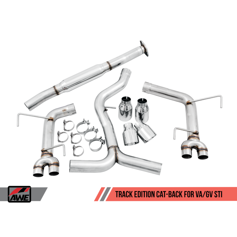 AWE Tuning Subaru WRX/STI VA/GV Sedan Track Edition Exhaust - Chrome Silver Tips (102mm)