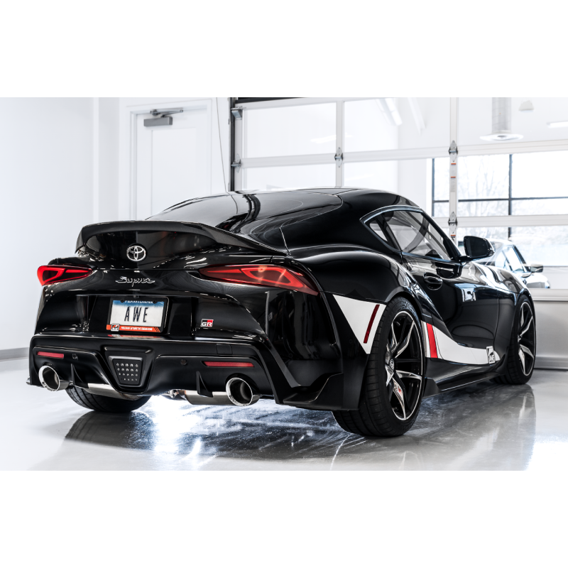 AWE Tuning 2020+ Toyota Supra A90 Non-Resonated Touring Edition Exhaust - 5in Chrome Silver Tips