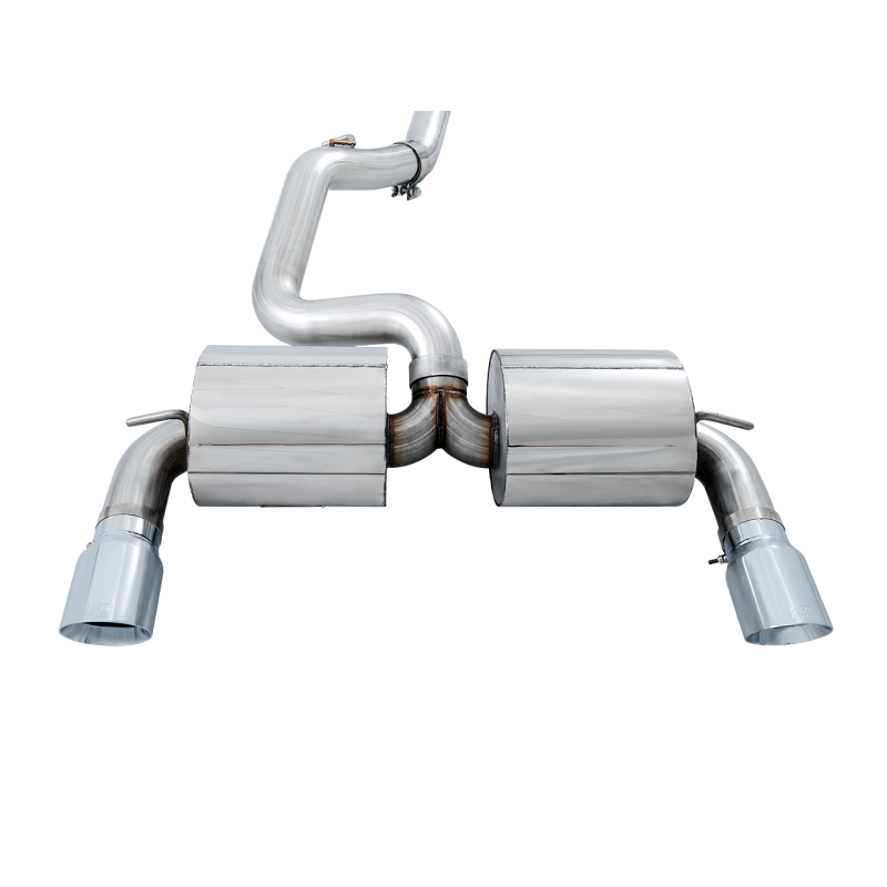 AWE Tuning Ford Focus RS Touring Edition Cat-back Exhaust- Resonated - Chrome Silver Tips