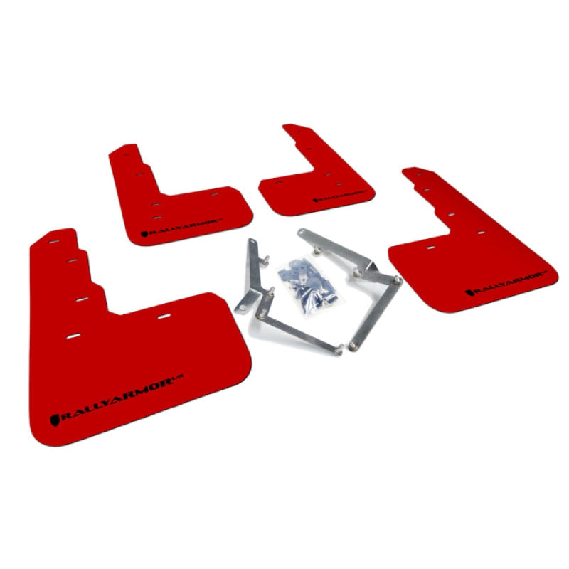 Rally Armor 17-21 Honda Civic Type R Red UR Mud Flap w/ Black Logo - T1 Motorsports