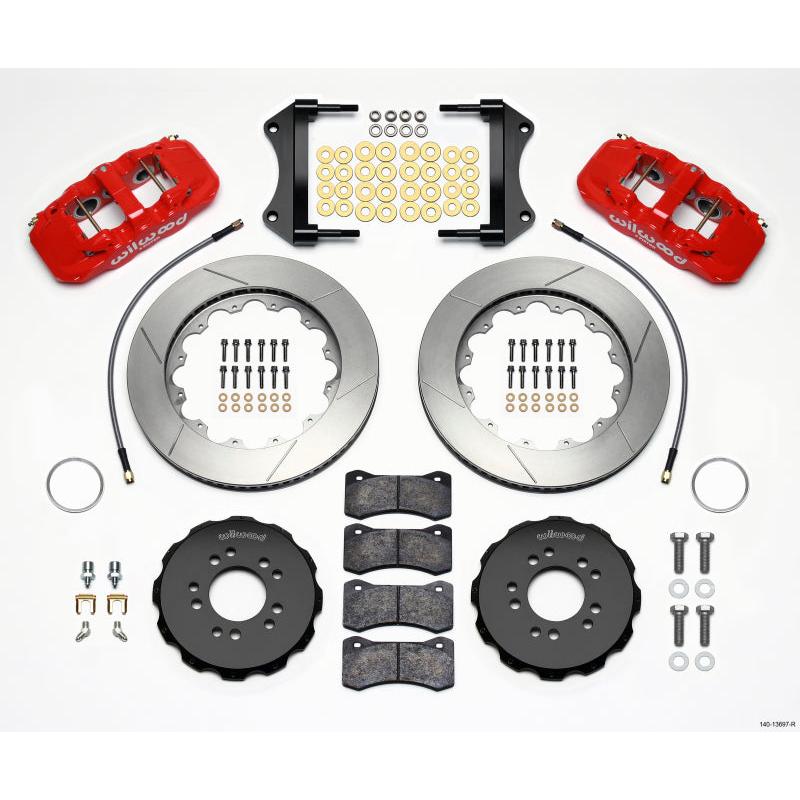 Wilwood AERO6 Front Hat Kit 14.25 Red 2014-Up Corvette C7 w/Lines - T1 Motorsports