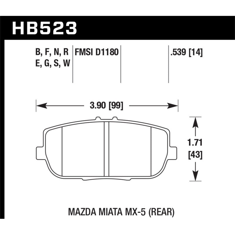 Hawk 06-10 Mazda Miata Mx-5 Base Blue 9012 Race Rear Brake Pads - T1 Motorsports