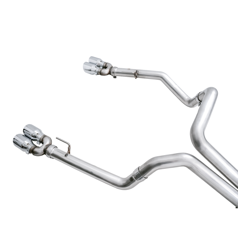 AWE Tuning 4th Gen GM 1500 6.2L 0FG Catback Split Rear Exit (w/ Bumper Cutouts) - Quad Chrome Tips