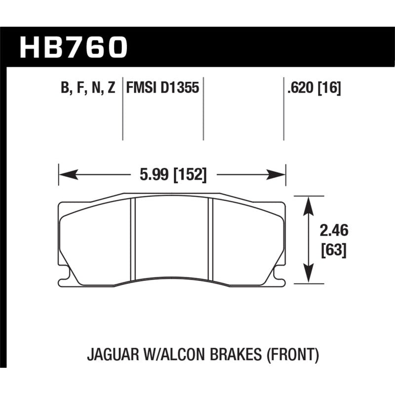 Hawk 08 -12 Jaguar XKR (w/ Alcon Brakes) Performance Ceramic Street Front Brake Pads - T1 Motorsports