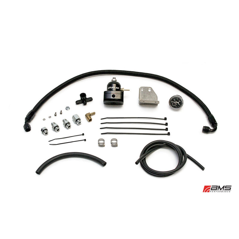AMS Performance 08-15 Mitsubishi EVO X Fuel Pressure Regulator Kit - Black - T1 Motorsports
