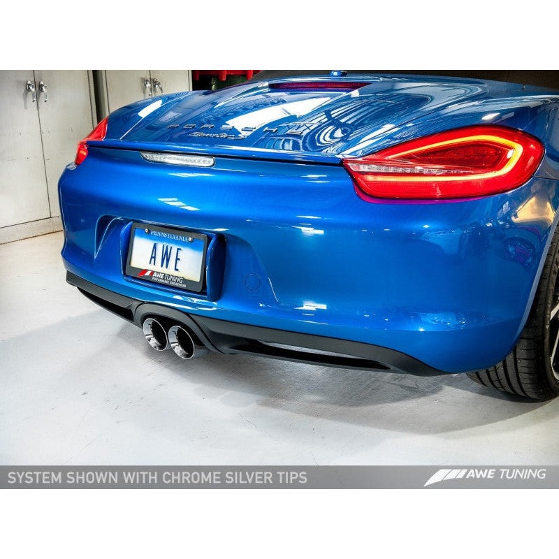 AWE Tuning Porsche 981 Performance Exhaust System - w/Chrome Silver Tips