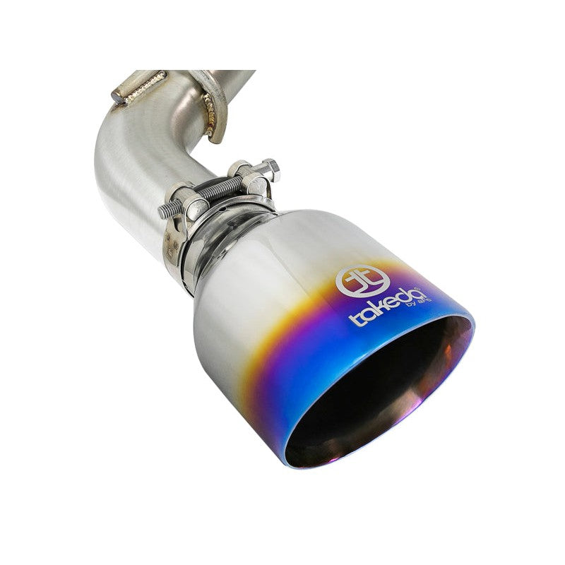 aFe POWER Takeda 2.5in 304 SS CB Exhaust w/ Blue Flame Tips 17-19 Infiniti Q60 V6-3.0L (tt)