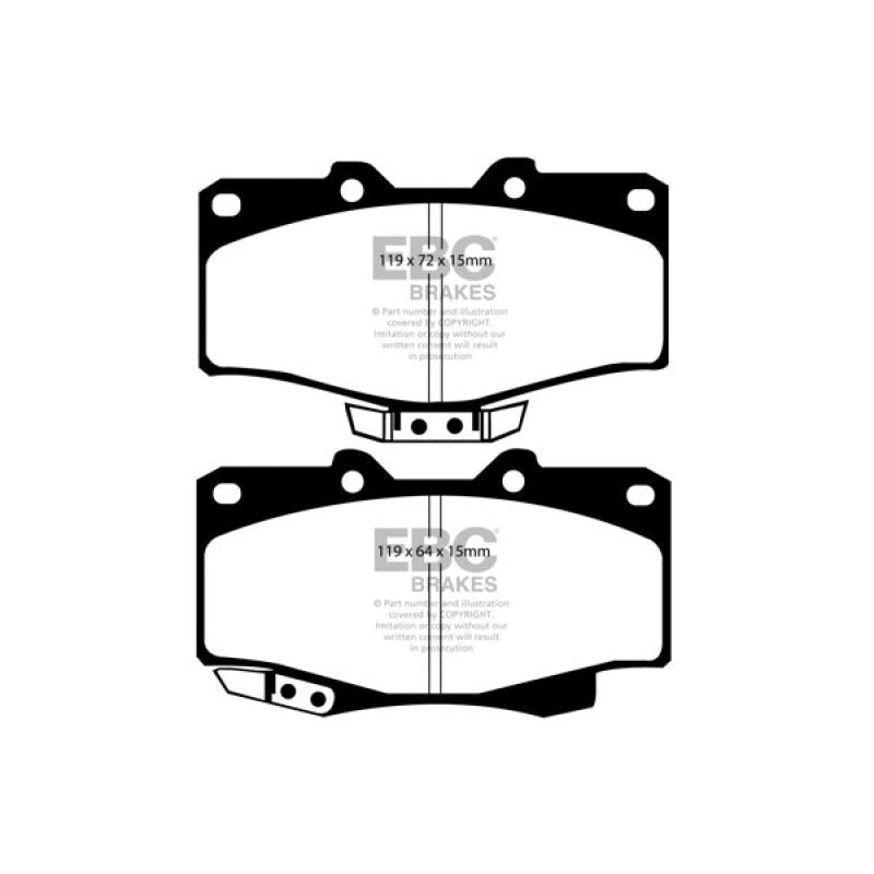EBC 90-91 Toyota 4 Runner 2.4 Extra Duty Front Brake Pads - T1 Motorsports