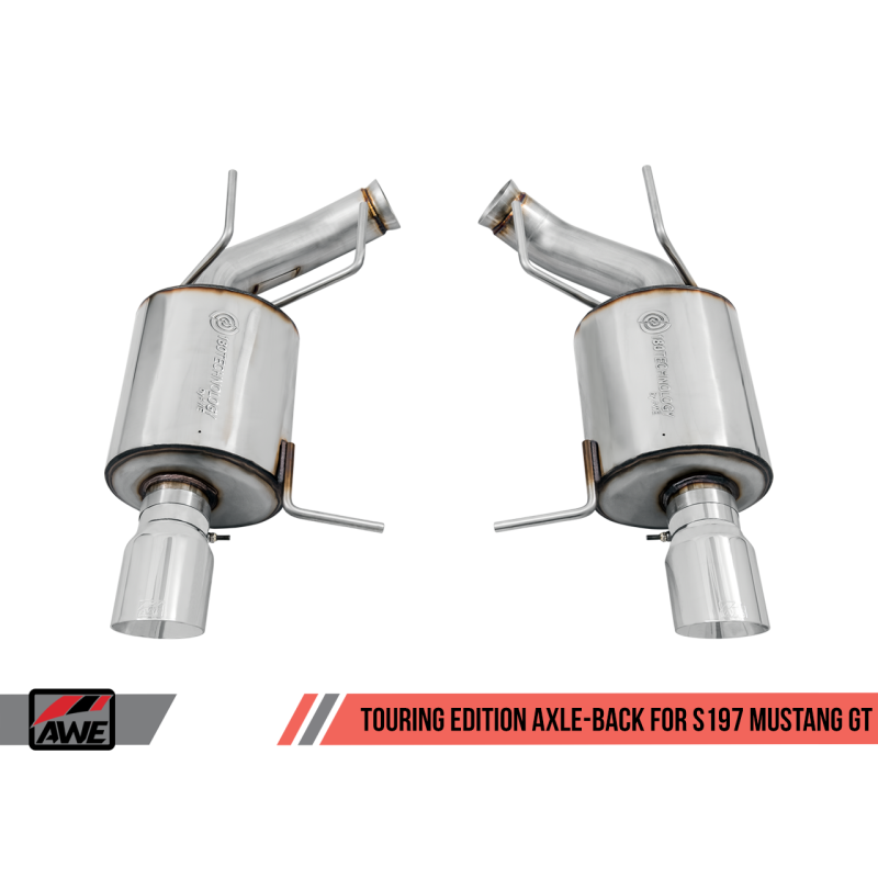 AWE Tuning S197 Mustang GT Axle-back Exhaust - Touring Edition (Chrome Silver Tips)