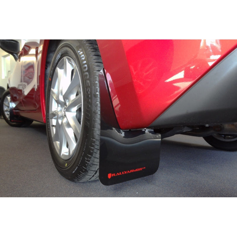 Rally Armor 14-18 Mazda 3/Speed3 Red UR Mud Flap w/ White Logo - T1 Motorsports