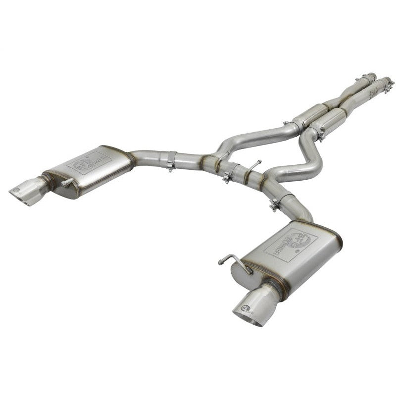 aFe MACHForce XP 3in Sport Tone Cat-Back Exhausts w/ Polished Tips 15-17 Ford Mustang V6/V8