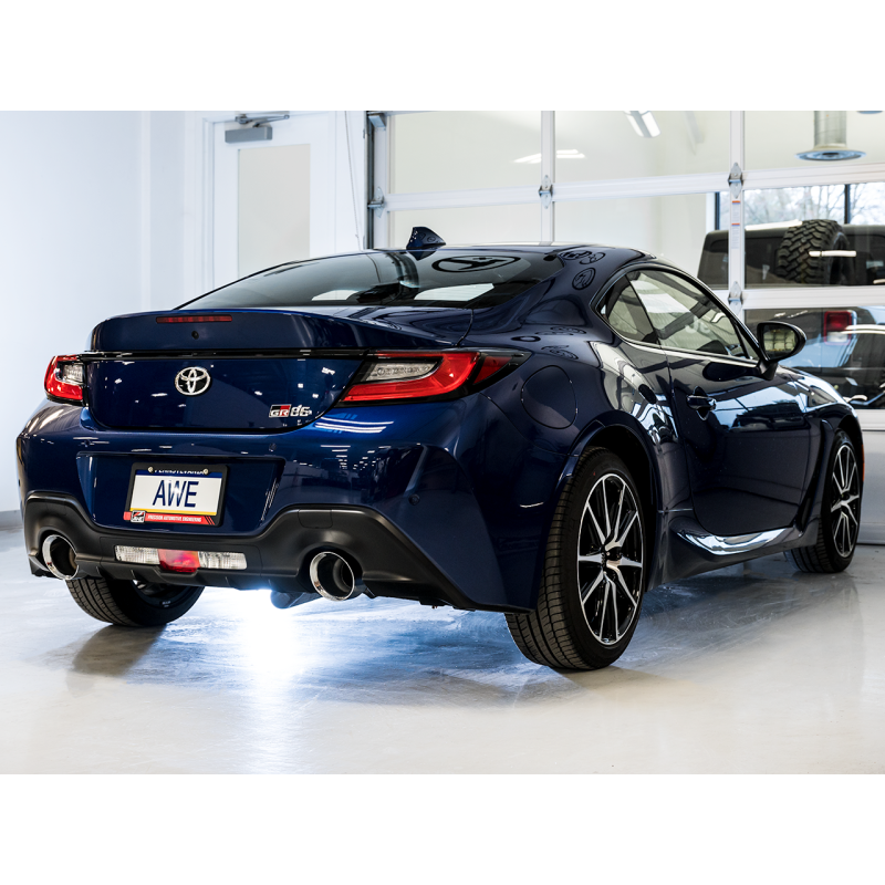 AWE Tuning Subaru BRZ/ Toyota GR86/ Toyota 86 Touring Edition Cat-Back Exhaust- Chrome Silver Tips