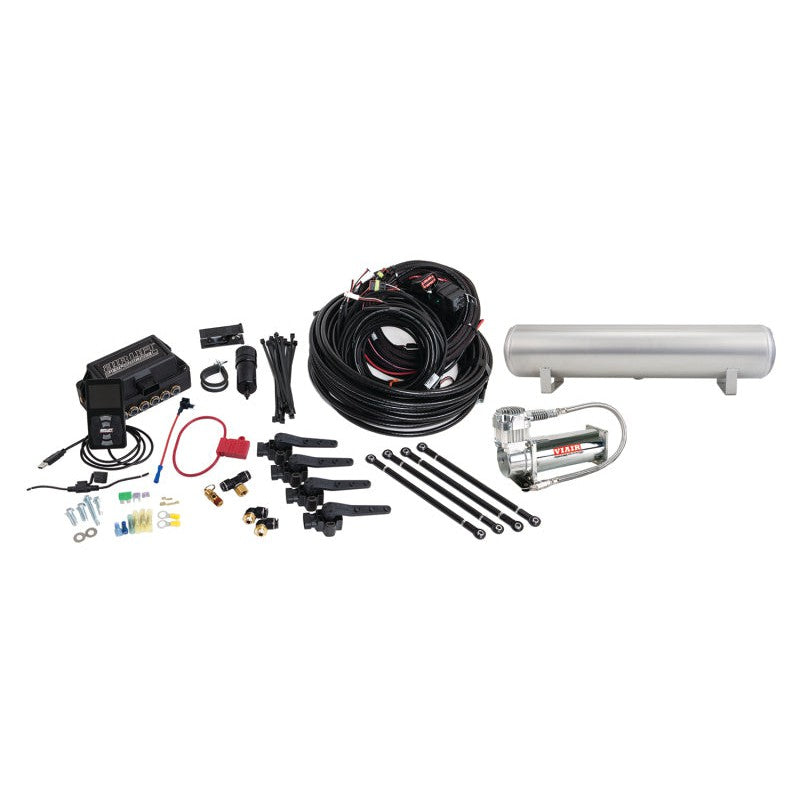 Air Lift Performance 3H (3/8 Air Line 4 Gal 5-Port  Raw Aluminum Tank VIAIR 444C Comp)