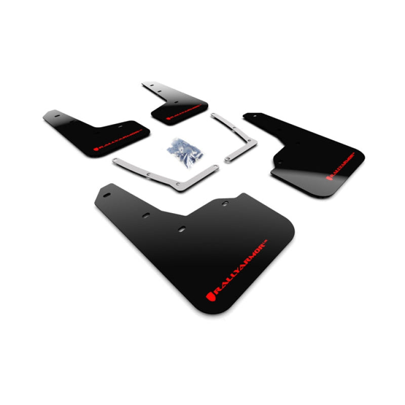 Rally Armor 16-21 Honda Civic Si Coupe Black UR Mud Flap w/ Red Logo - T1 Motorsports