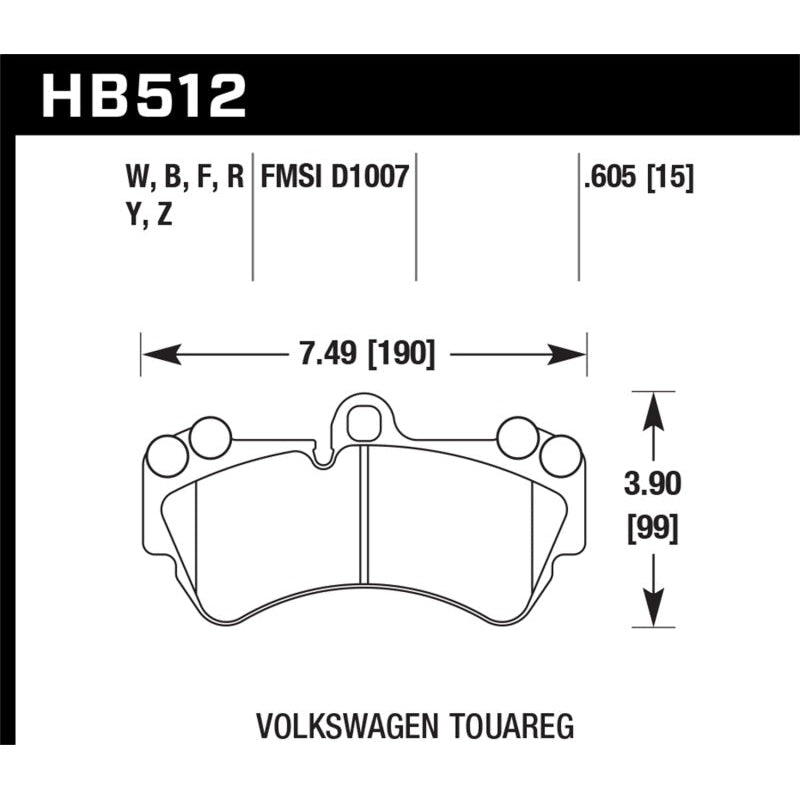Hawk 08 Porsche Cayenne GTS/Turbo / 03-09 Cayenne / 04-05 VW Touareg DTC-30 Race Front Brake Pads - T1 Motorsports