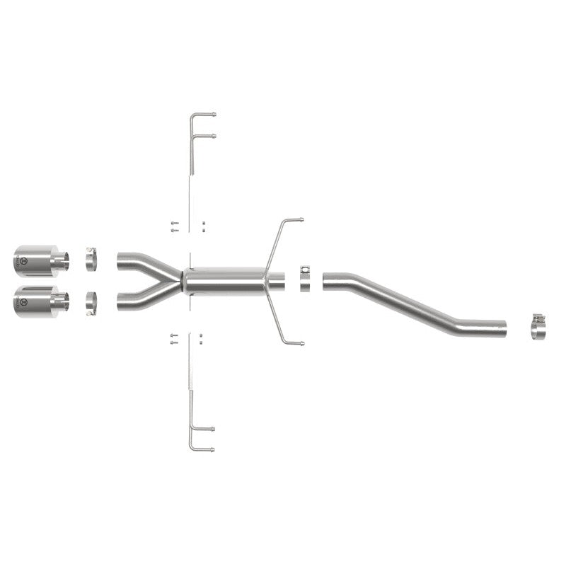 aFe Takeda 2.5in 304SS Axle-Back Exhaust System 17-19 Honda Civic Type R L4-2.0L (t) - Polished Tip
