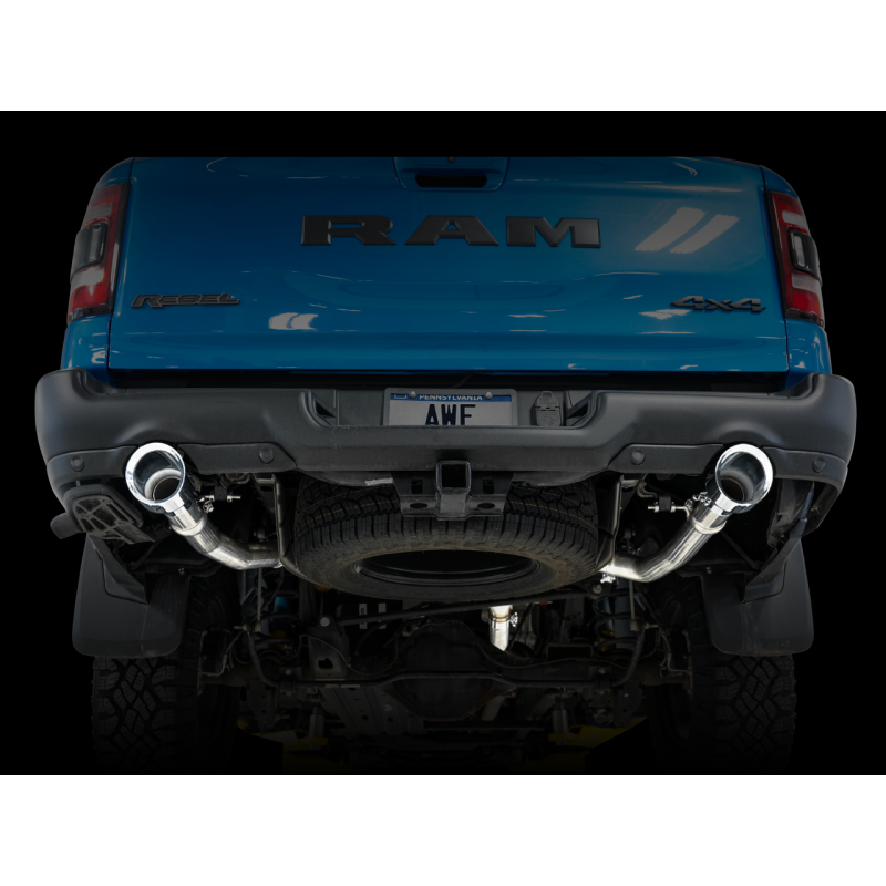 Awe Tuning 19 21 Ram 1500 57l Wcutouts 0fg Dual Rear Exit Cat Back Exhaust Chrome Silver 2074