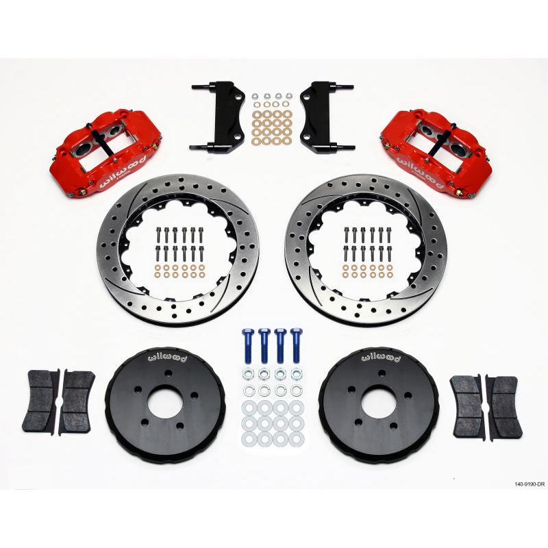 Wilwood Narrow Superlite 6R Front Hat Kit 13.06in Drill Red Nissan 350Z/Fiti G35 - T1 Motorsports