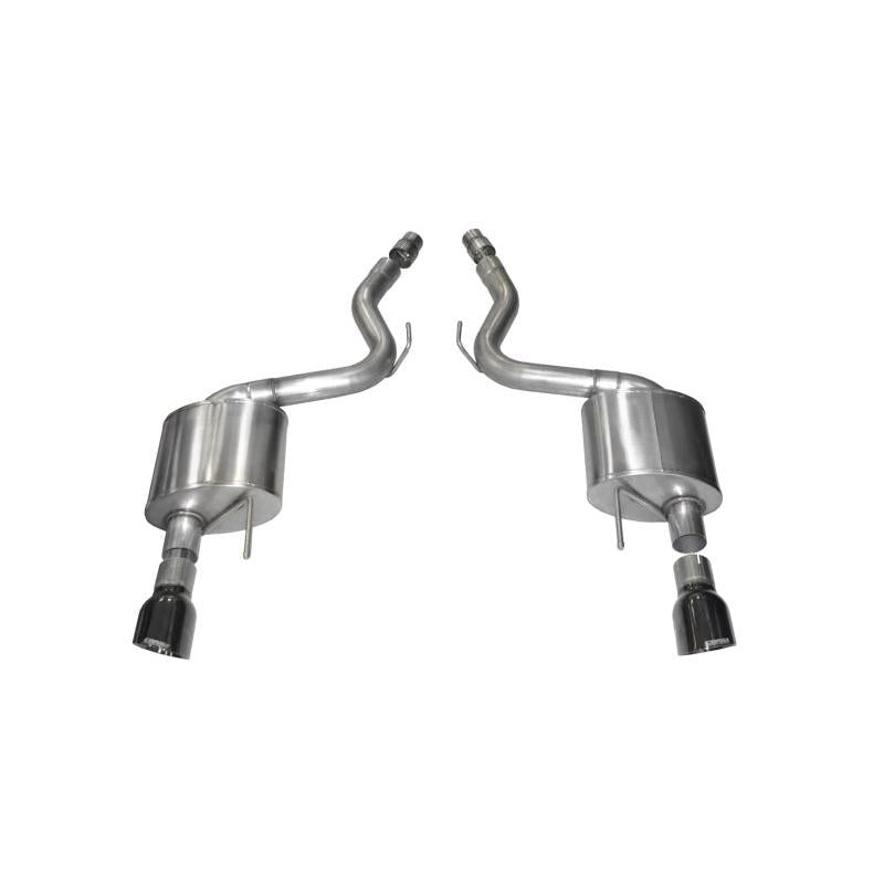 Corsa 3in Sport Axle Back Exhaust - Black Dual 4.5in Tip- 2015-2017 Ford Mustang GT 5.0