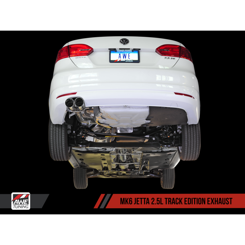 AWE Tuning Mk6 Jetta 2.5L Track Edition Exhaust - Polished Silver Tips