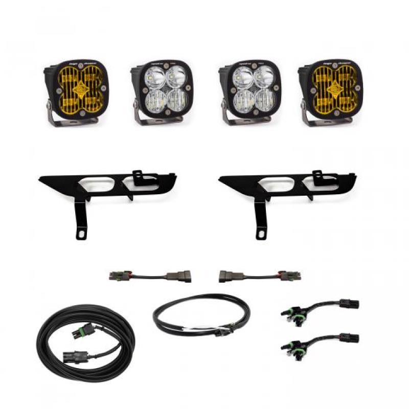 Baja Designs 2021+ Ford F150 Fog Pocket Kit SAE Amber Squadron Pro DC - T1 Motorsports