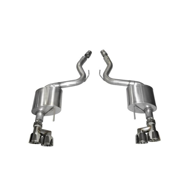Corsa Sport 3in Axle Back Exhaust Polished Quad Tips- 2015-2023 Ford Mustang GT 5.0