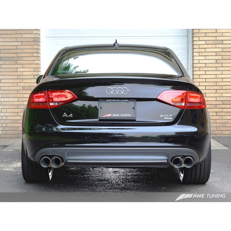 AWE Tuning Audi B8 A4 Touring Edition Exhaust - Quad Tip Diamond Black Tips - Does not fit Cabriolet