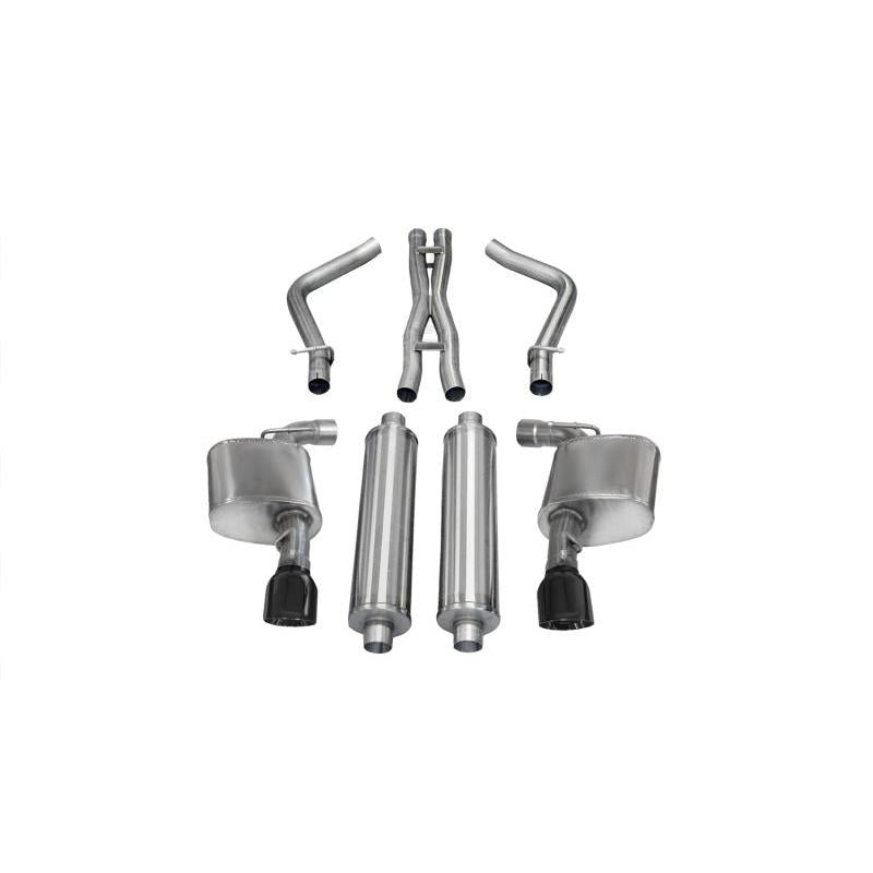 Corsa Sport Cat-Back Exhaust w/ Black Tips - 2012-2013 Dodge Charger SRT-8 6.4L V8