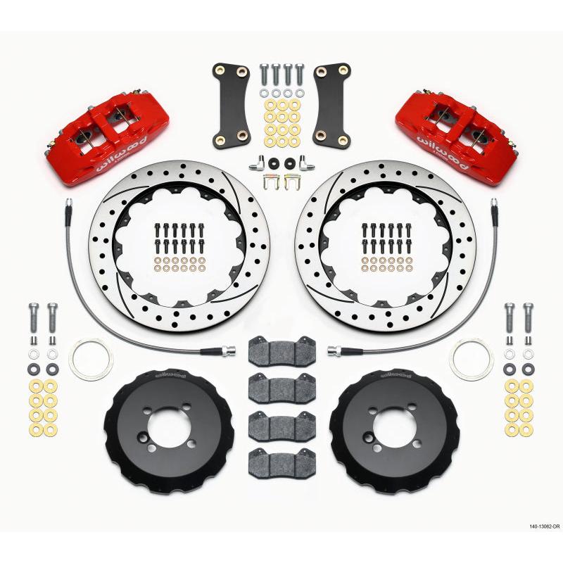 Wilwood Dynapro 6 Front Hat Kit 12.88in Drilled Red 2002-Up Mini Cooper w/ Lines - T1 Motorsports
