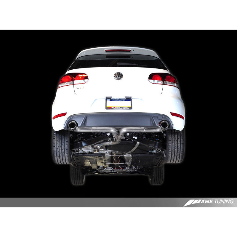 AWE Tuning Mk6 GTI Performance Catback - Diamond Black Round Tips