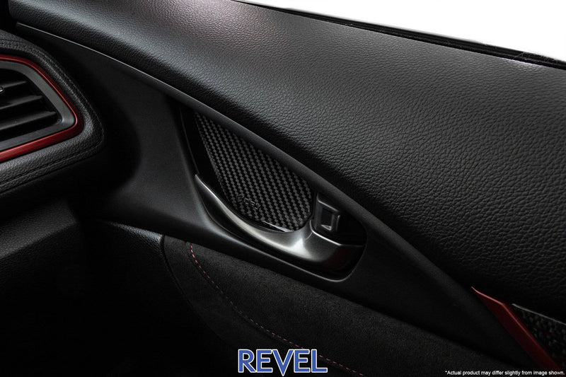 Revel GT Dry Carbon Inner Door Handle Trim Set for 16-18 Honda Civic except Coupe model - T1 Motorsports