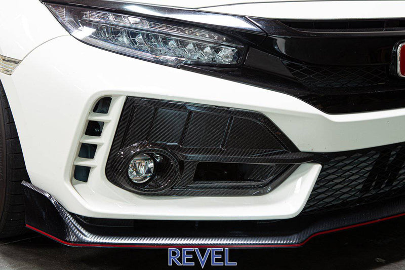 Revel GT Dry Carbon Front Fog Light Cover Set for 16-18 Honda Civic Type-R - T1 Motorsports