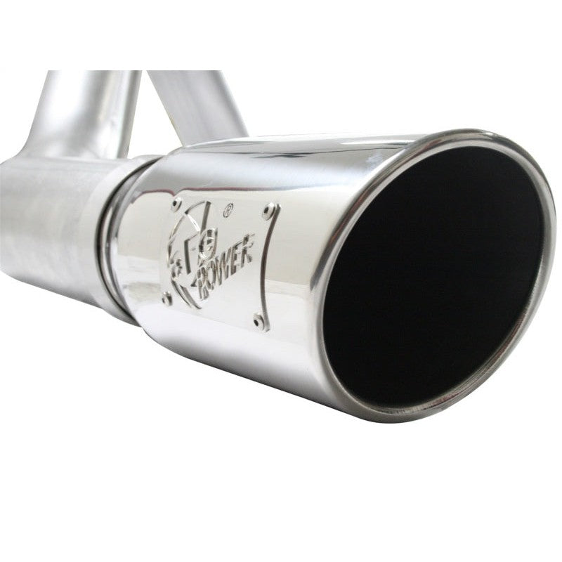 aFe Atlas Exhaust 4in Aluminized Cat-Back w/ 304 SS Polished Tip 11-13 Ford F-150 EcoBoost V6 3.5L