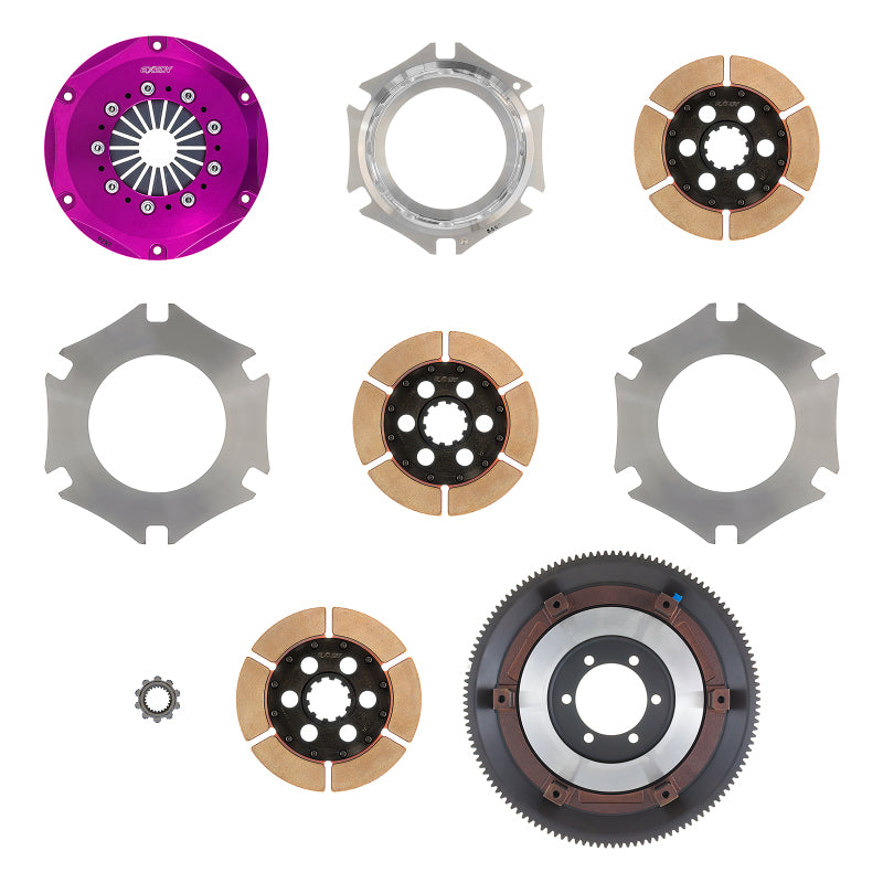 Exedy 1986-1989 Mazda RX-7 R2 Hyper Triple Cerametallic Clutch Rigid Disc Push Type Cover - T1 Motorsports