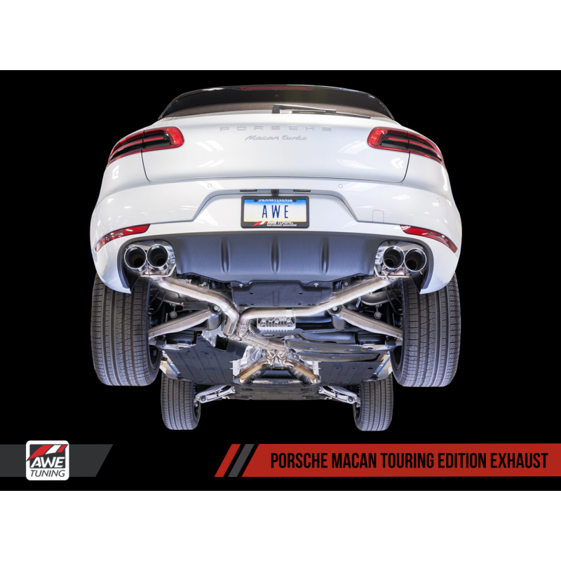 AWE Tuning Porsche Macan Touring Edition Exhaust System - Chrome Silver 102mm Tips