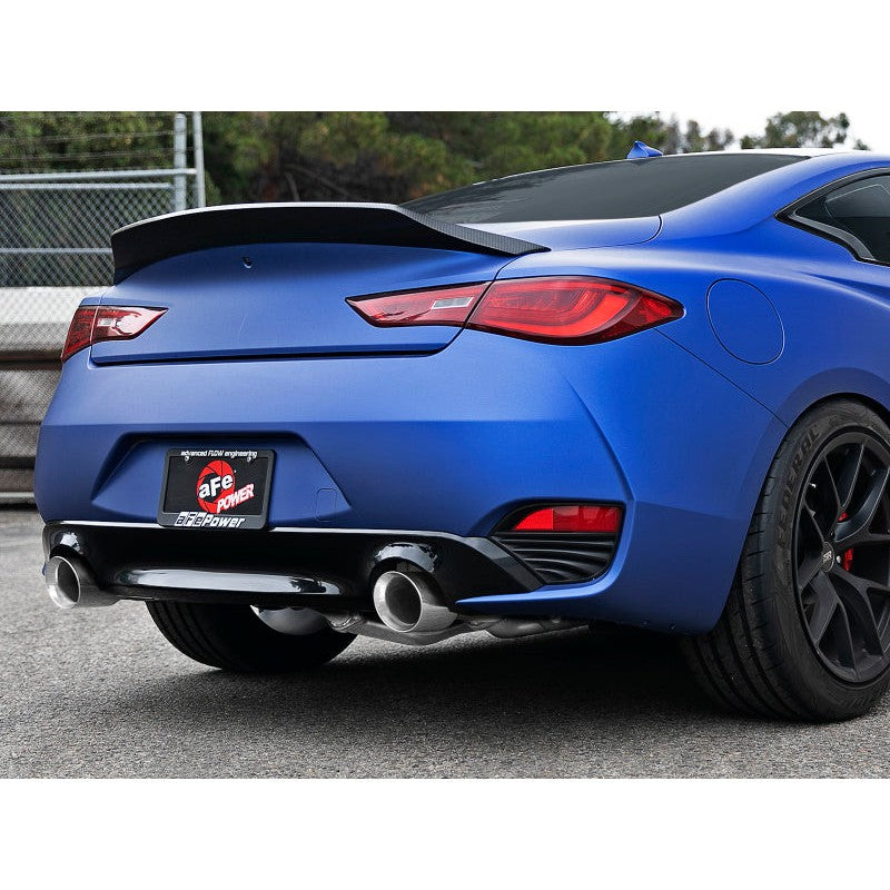 aFe POWER Takeda 2.5in 304 SS Axle-Back Exhaust w/ Polished Tips 17-19 Infiniti Q60 V6-3.0L (tt)