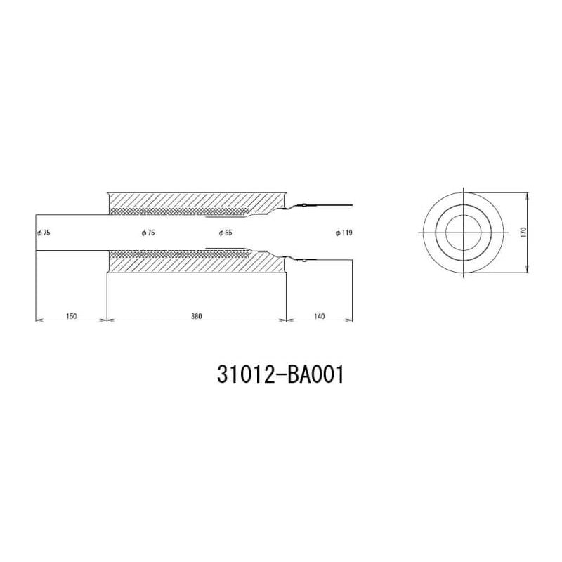 HKS Universal Carbon-Ti Cat-back Exhaust - 170mm Shell/75mm Diameter