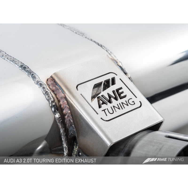 AWE Tuning Audi 8V A3 Touring Edition Exhaust - Dual Outlet Diamond Black 90 mm Tips