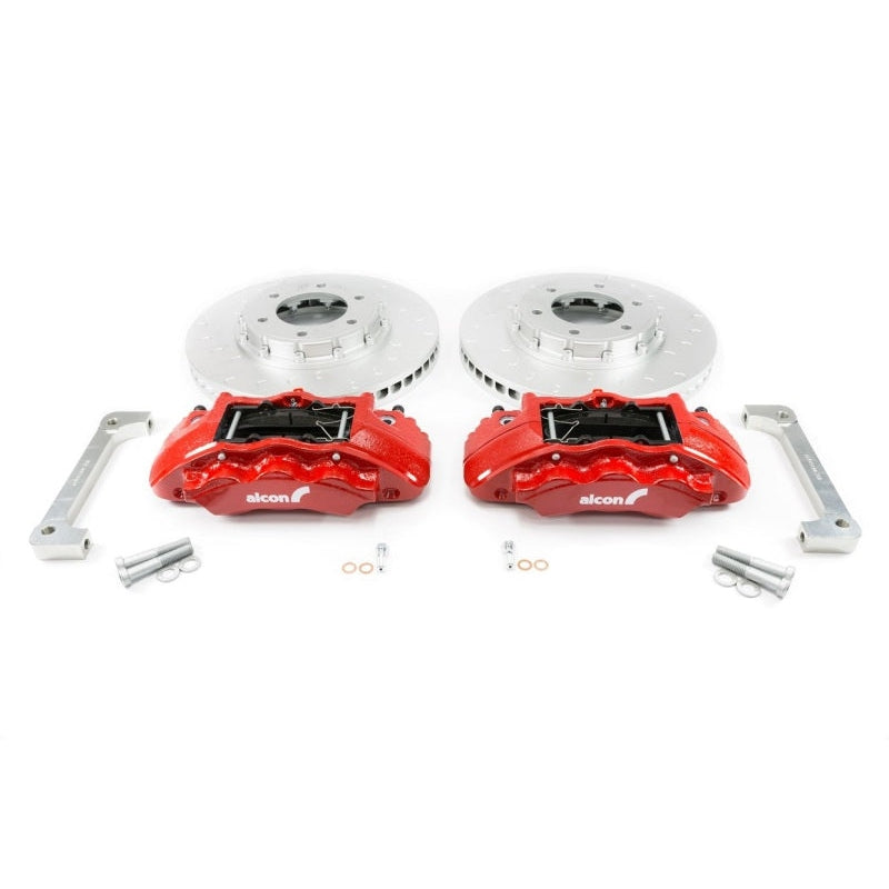 Alcon Ford 2019+ Ranger / 2020+ Bronco 350x34mm Rotors 6-Piston Red Calipers Front Brake Upgrade Kit - T1 Motorsports