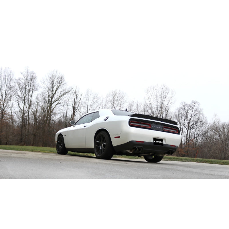Corsa 15-17 Dodge Challenger Xtreme Cat-Back Dual Rear Exit with Twin 3.5in Polished Pro-Series Tips - T1 Motorsports