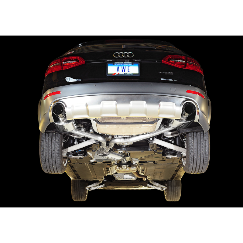 AWE Tuning Audi B8.5 All Road Touring Edition Exhaust - Dual Outlet Diamond Black Tips