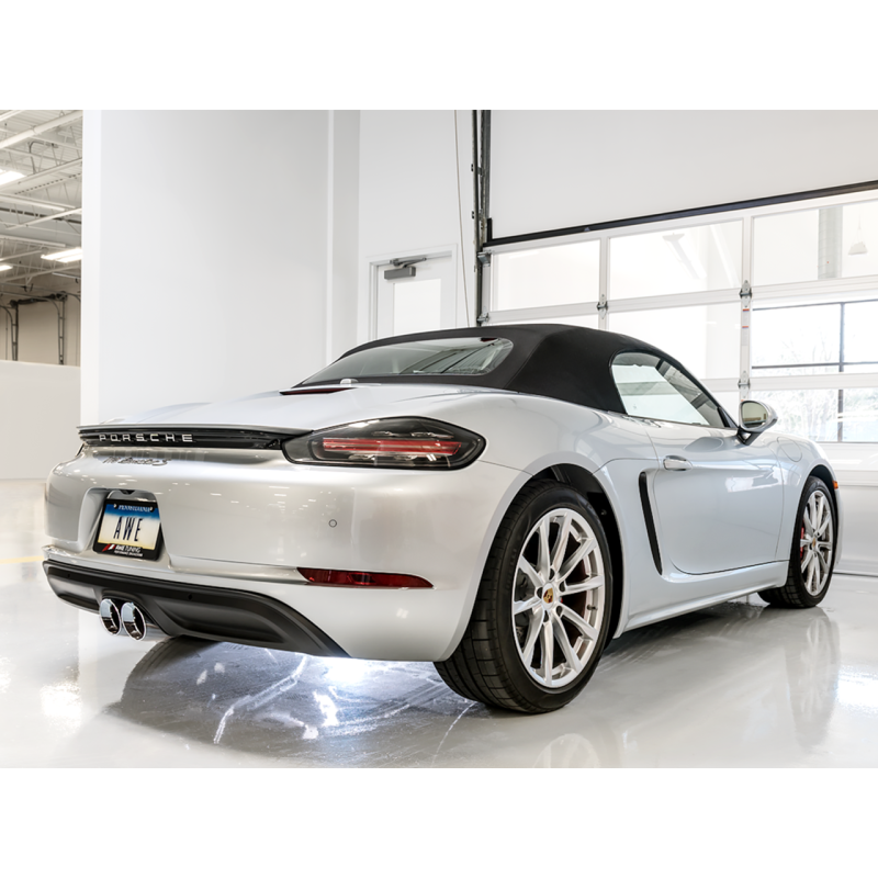 AWE Tuning Porsche 718 Boxster / Cayman Touring Edition Exhaust - Chrome Silver Tips - T1 Motorsports