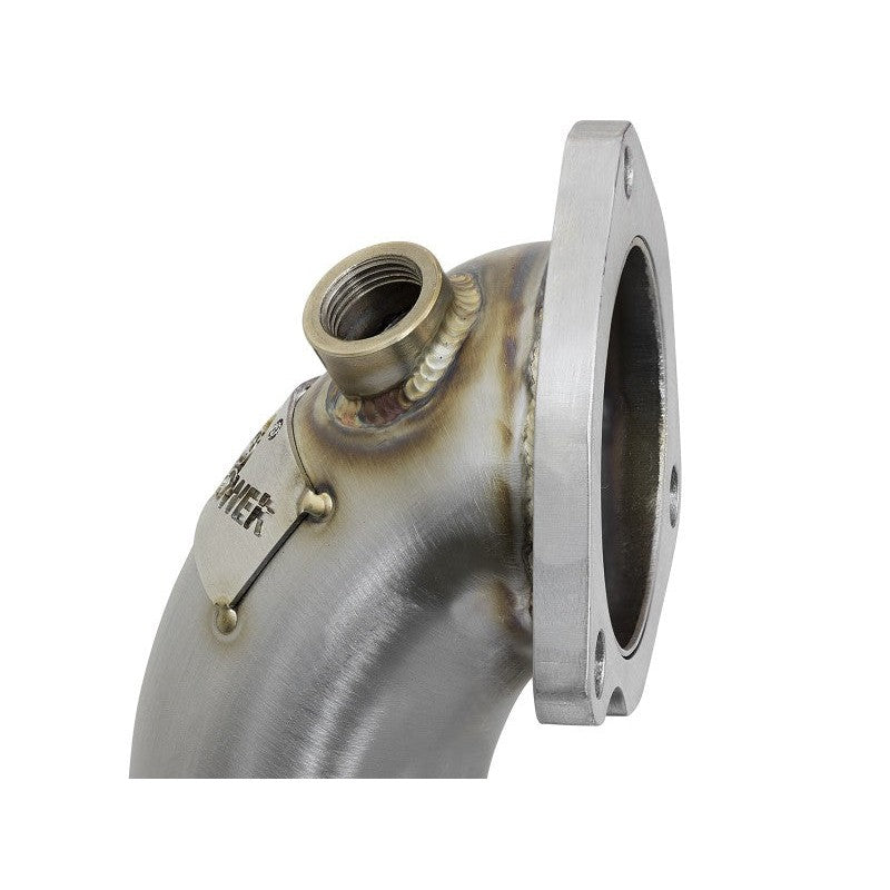 aFe Twisted Steel Down Pipe 2-1/2in 304 Stainless Steel w/ Cat - 09-15 MINI Cooper - T1 Motorsports