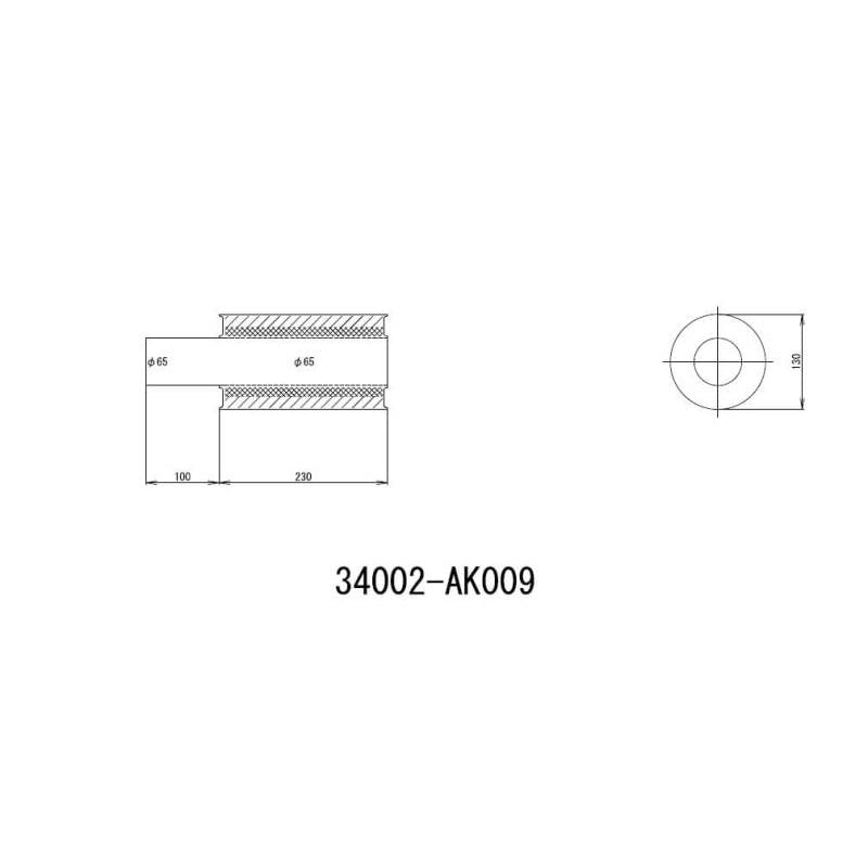 HKS UNIVERSAL EX H/M SUS 130-65 w/o tail (MOQ: 8pcs)