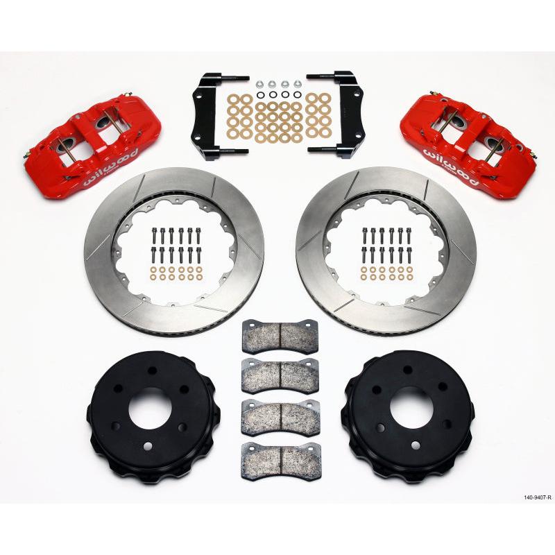 Wilwood AERO4 RearTruck Kit 14.25in Red 1999-2010 GM 1500-SUV 1 Piston OE Caliper - T1 Motorsports