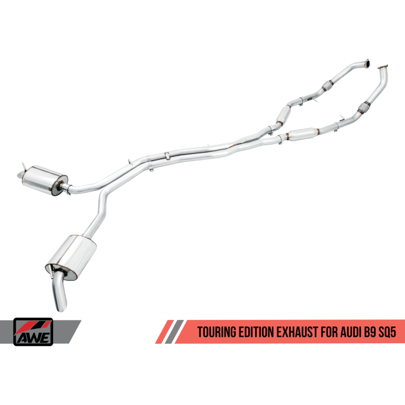 AWE Tuning Audi B9 SQ5 Non-Resonated Touring Edition Cat-Back Exhaust - No Tips (Turn Downs)
