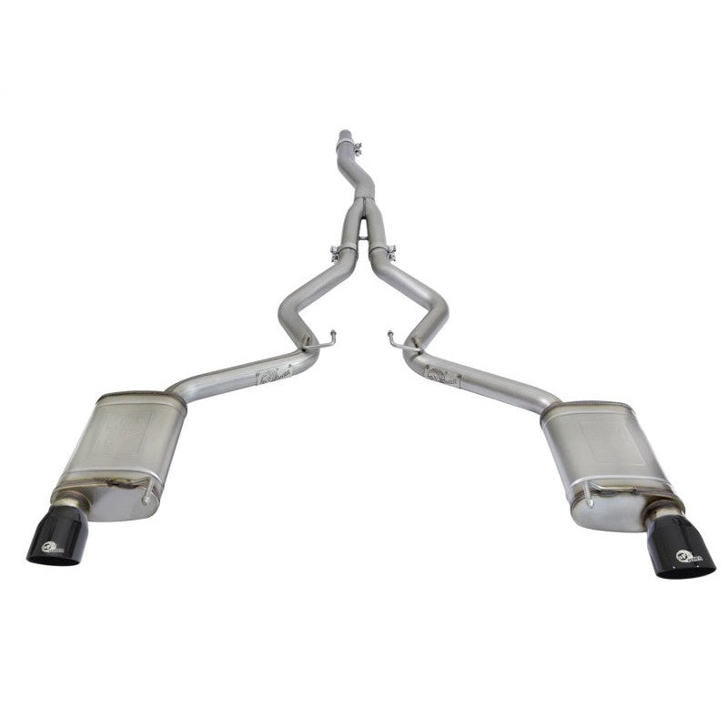 aFe MACHForce XP Exhausts Cat-Back SS-304 EXH w/ Black Tips 15-16 Ford Mustang EcoBoost 2.3L (t)