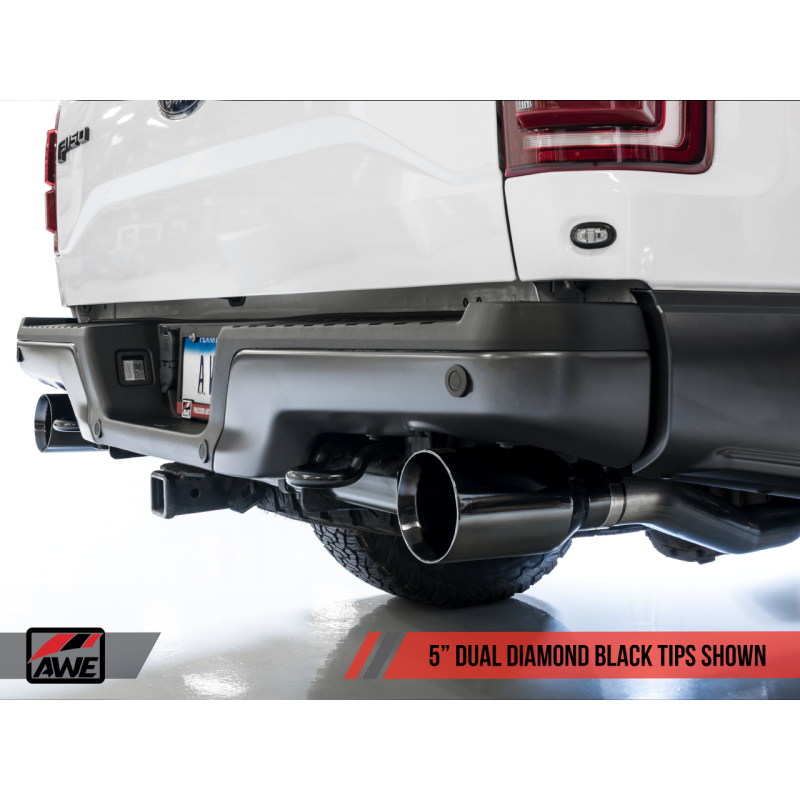 AWE Tuning 2017+ Ford Raptor Tailpipe Conversion Kit w/ Diamond Black Tips