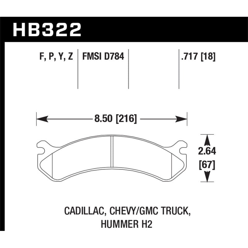 Hawk Chevy / GMC Truck / Hummer LTS Street Front Brake Pads - T1 Motorsports
