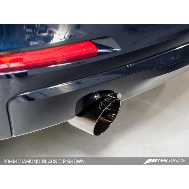 AWE Tuning BMW F30 320i Touring Exhaust w/Performance Mid Pipe - Diamond Black Tip (90mm)